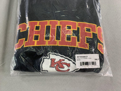 Kansas City Chiefs Shirt Mens 3XLT Black NFL Football Long Sleeve Thermal Crew