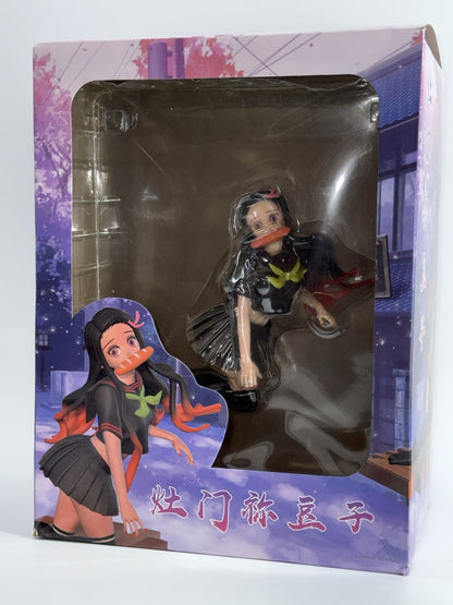 Anime Demon Slayer Kamado Nezuko Parody Figure School Uniform Kneeling PVC 6814
