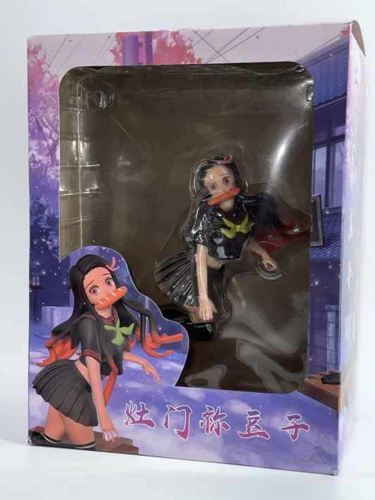 Anime Demon Slayer Kamado Nezuko Parody Figure School Uniform Kneeling PVC 6814