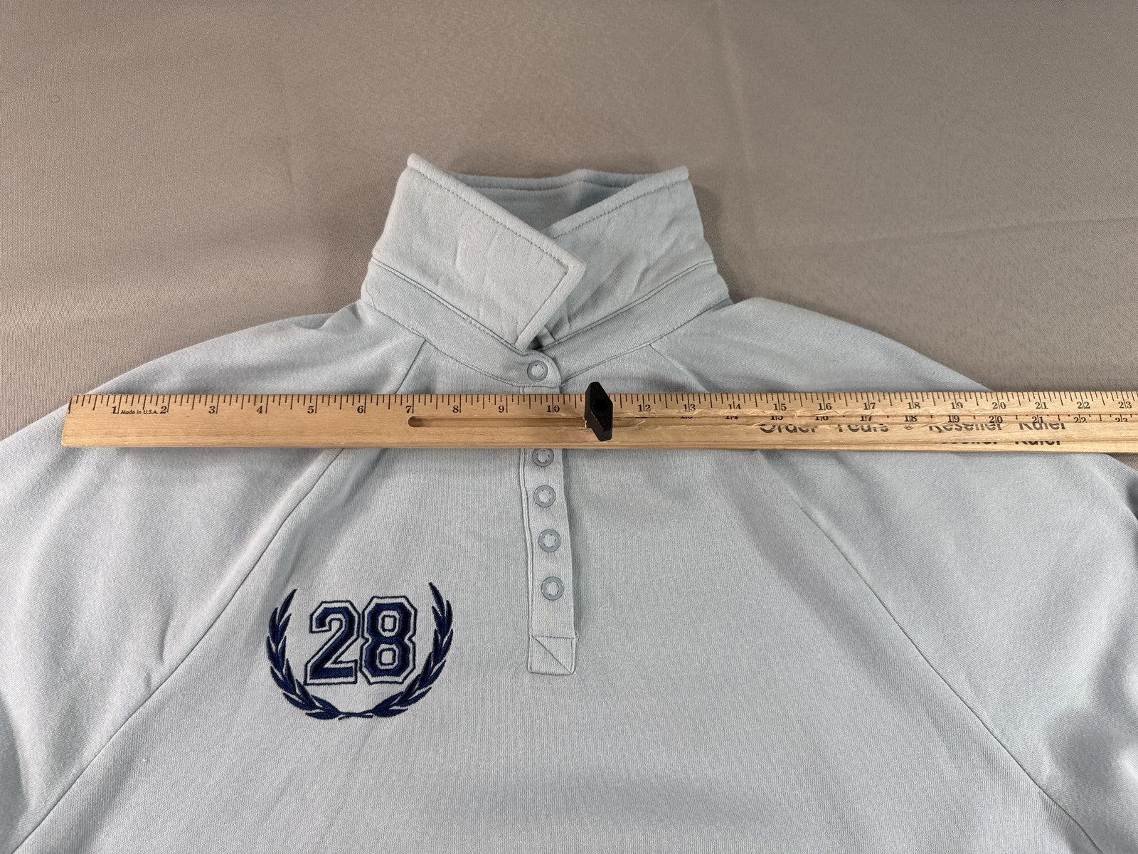 Zoe Liv Floral Nature Pullover Sweater Womens S Light Blue Cotton Polyester Boho