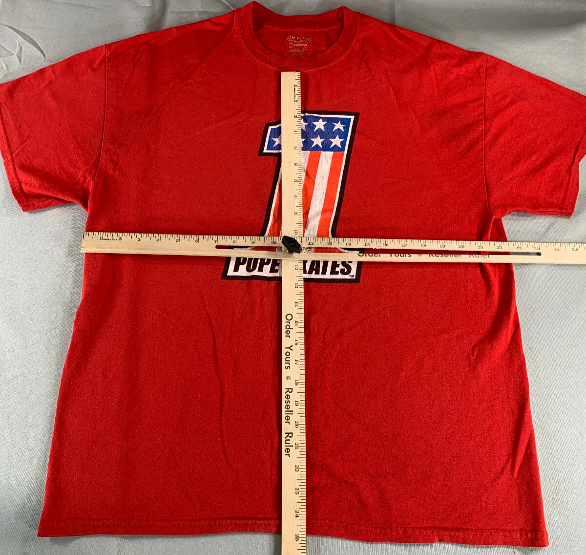 Pope Skates #1 USA Red Graphic T-Shirt M Gildan Patriotic Skateboarding Tee