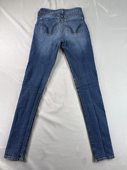 Hollister Super Skinny High Rise Jeans Womens 27x31 Medium Blue Wash Stretch