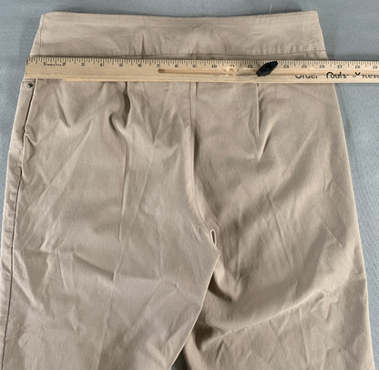 N Touch Beige Pull On Stretch Capri Pants Women’s 10 Mid Rise Cropped Cotton