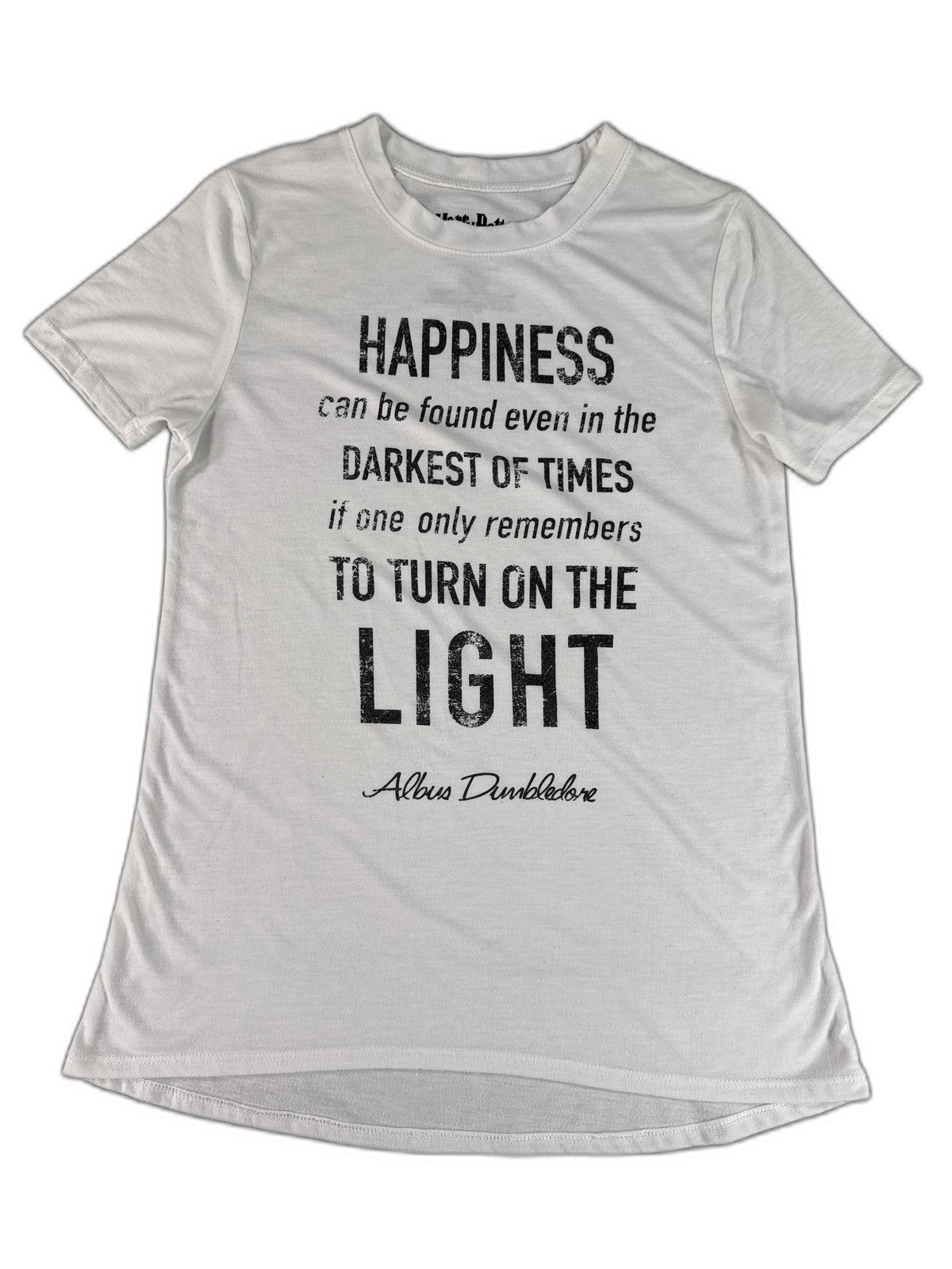 Harry Potter Albus Dumbledore Graphic Tee XS White Polyester Rayon Regular Fit