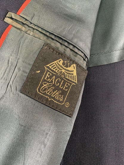 Vintage Eagle Clothes Blazer Mens Large Navy Blue Gold Button Sport Coat Lined