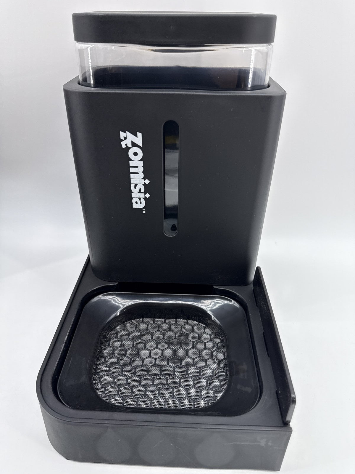 Zomisia Gravity Pet Feeder Black Plastic Dual Compartments Modern