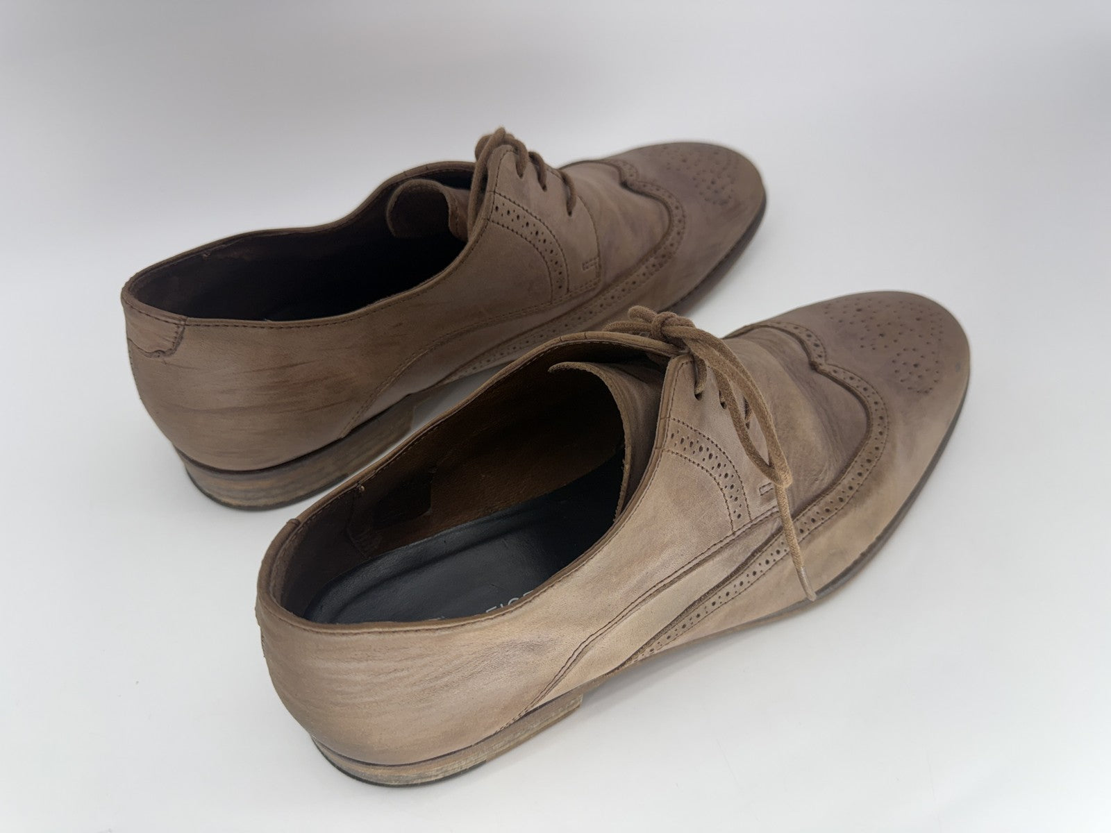 Kurt Geiger Oxford Dress Shoes Mens 43 Black Brown Leather Suede Portugal
