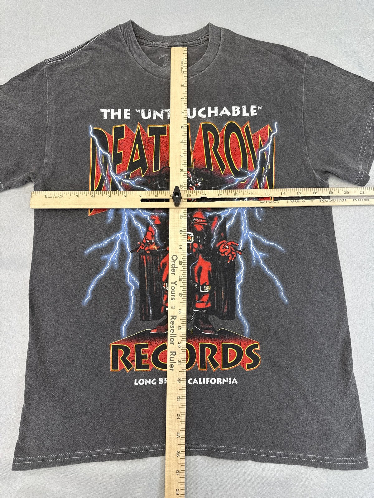 Death Row Records Graphic Tee S S/P Black Cotton Short Sleeve Crewneck All Over