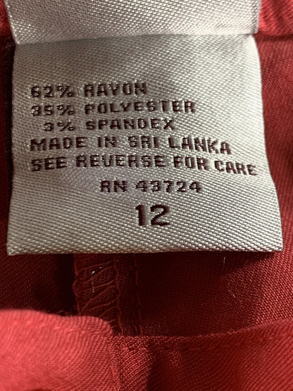 Fairway Outfitters Pants Womens Size 12 Red Stretch Straight Leg Casual Golf