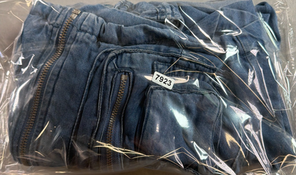Forever 21 Denim Cargo Utility Vest Multi Pocket Zip Front Y2K Streetwear M