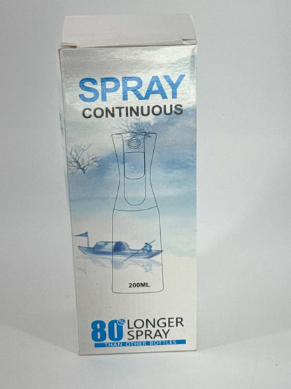 Continuous Mist Spray Bottle 200ml White Salon Hair Barber Plant Water Mister