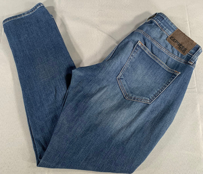 Express Skinny Hyper Stretch Jeans Womens 29x30 Dark Wash High Rise Denim Fit