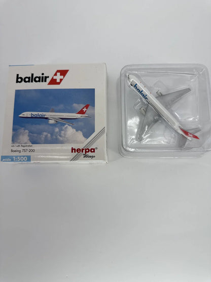 Herpa Wings Balair Boeing 757-200 1:500 Diecast Aircraft Model Airplane 1500 NWT