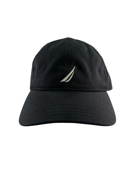 Nautica Hat Cap Strap Back Mens One Size Black Embroidered Sail Nautical Cotton