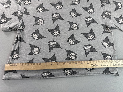 Hybrid Apparel Kuromi Anime Graphic Tee S Gray Cotton Blend Short Sleeve Mens