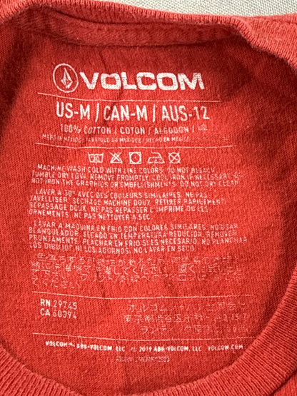 Volcom Stone Graphic Tee US M US Red 100% Cotton Crewneck Short Sleeve Skater