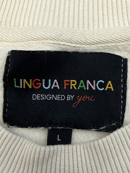 LINGUA FRANCA Crewneck Sweatshirt L Cream 100% Organic Cotton Regular Fit Long