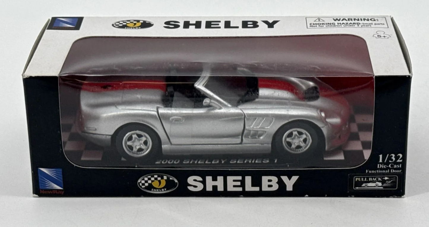 NewRay 2000 Shelby Series 1 Silver 1:32 Diecast Model Car NIB American Muscle