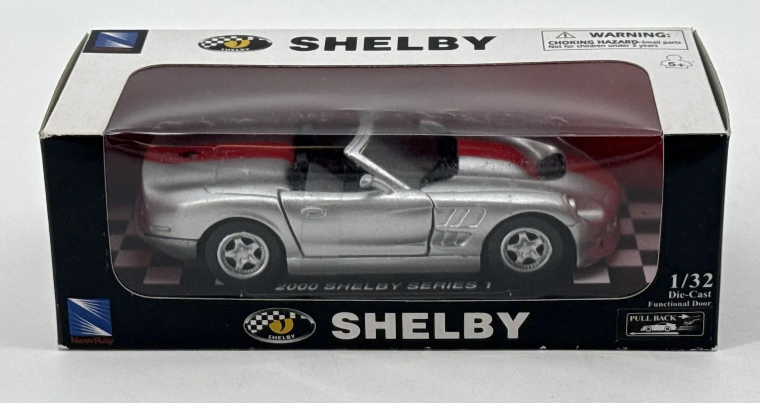 NewRay 2000 Shelby Series 1 Silver 1:32 Diecast Model Car NIB American Muscle