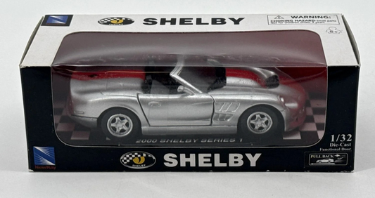 NewRay 2000 Shelby Series 1 Silver 1:32 Diecast Model Car NIB American Muscle