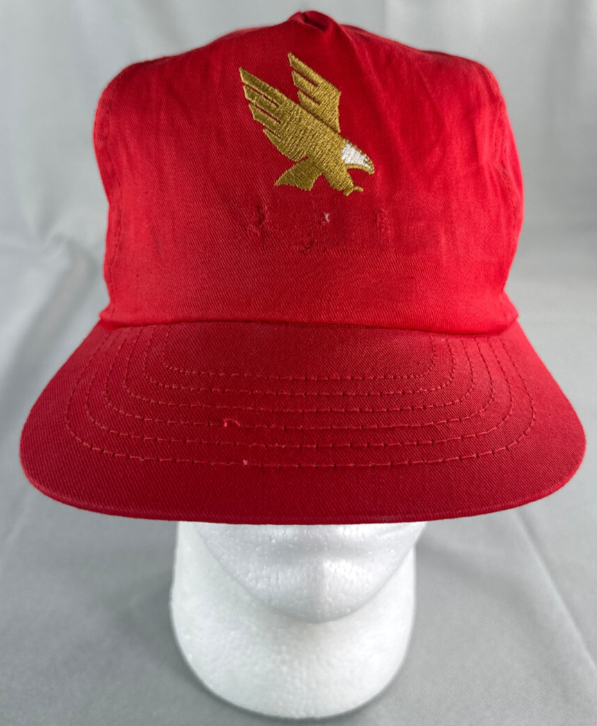 Vintage Concepts Int'l Golden Eagle Red Hat Snapback Cap Taiwan 90s Cotton Promo