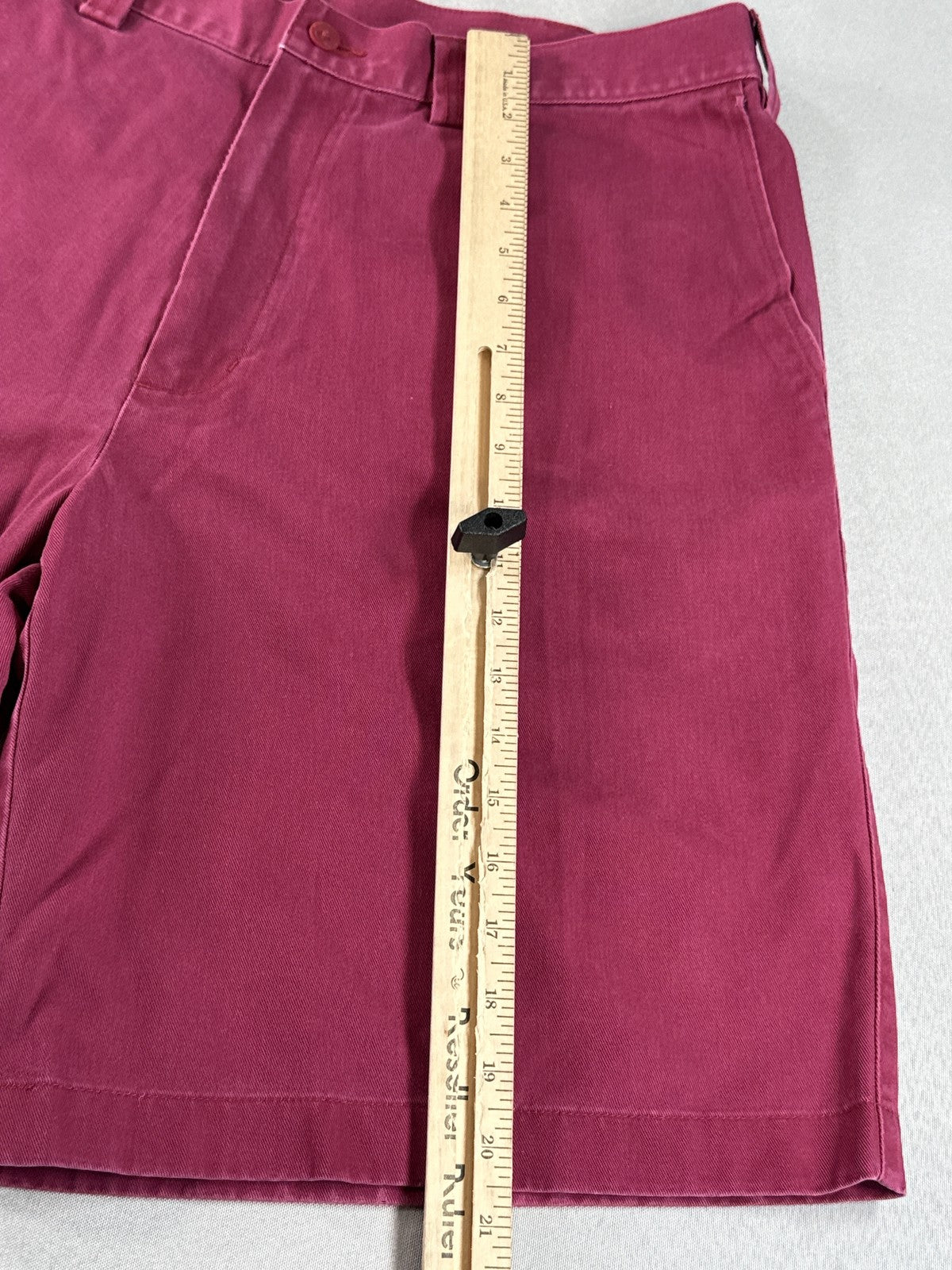 ASHWORTH AM 6174R Chino Shorts W36 Maroon 100% Cotton Pleated Thailand Golf