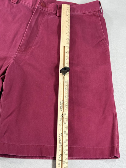 ASHWORTH AM 6174R Chino Shorts W36 Maroon 100% Cotton Pleated Thailand Golf