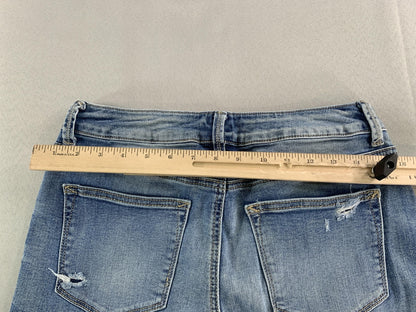 Maurices Jeans Womens Medium Distressed Blue Skinny Stretch Denim Ripped Pants