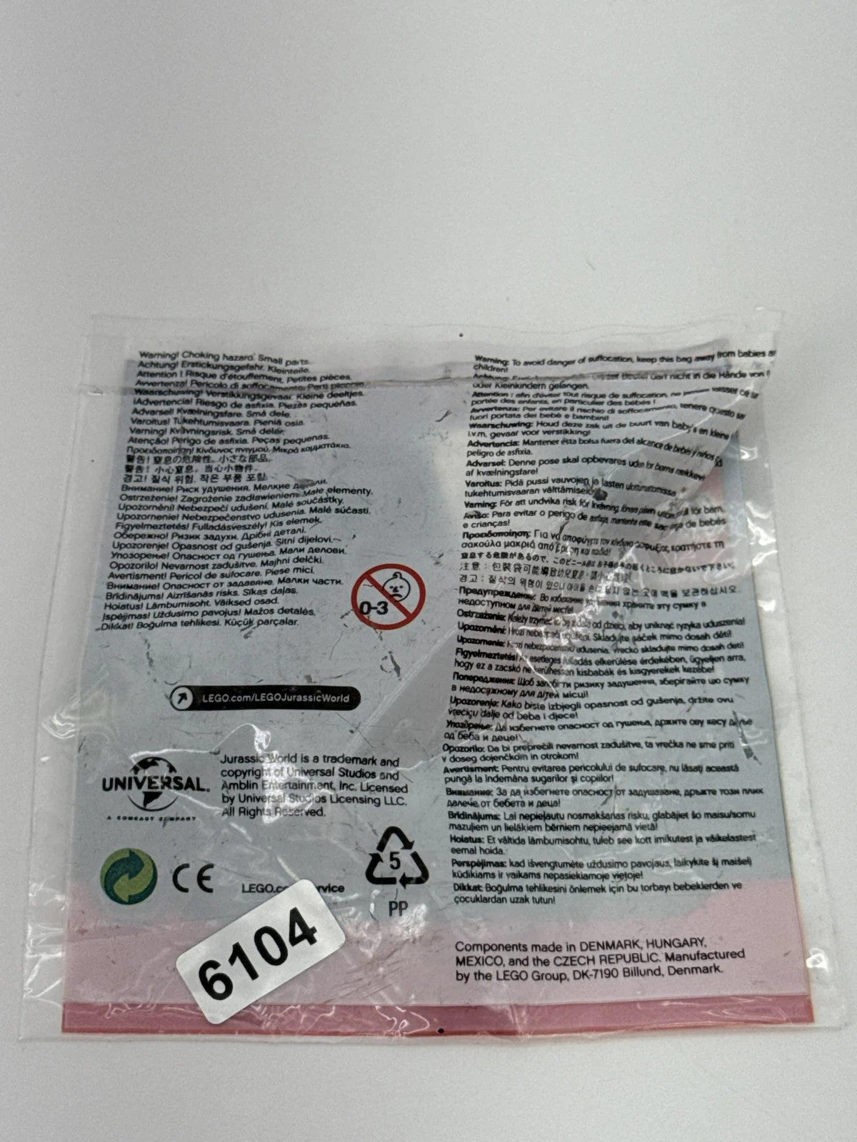 LEGO Jurassic World Dr. Wu Minifigure Polybag 122112 Sealed Promo Exclusive and