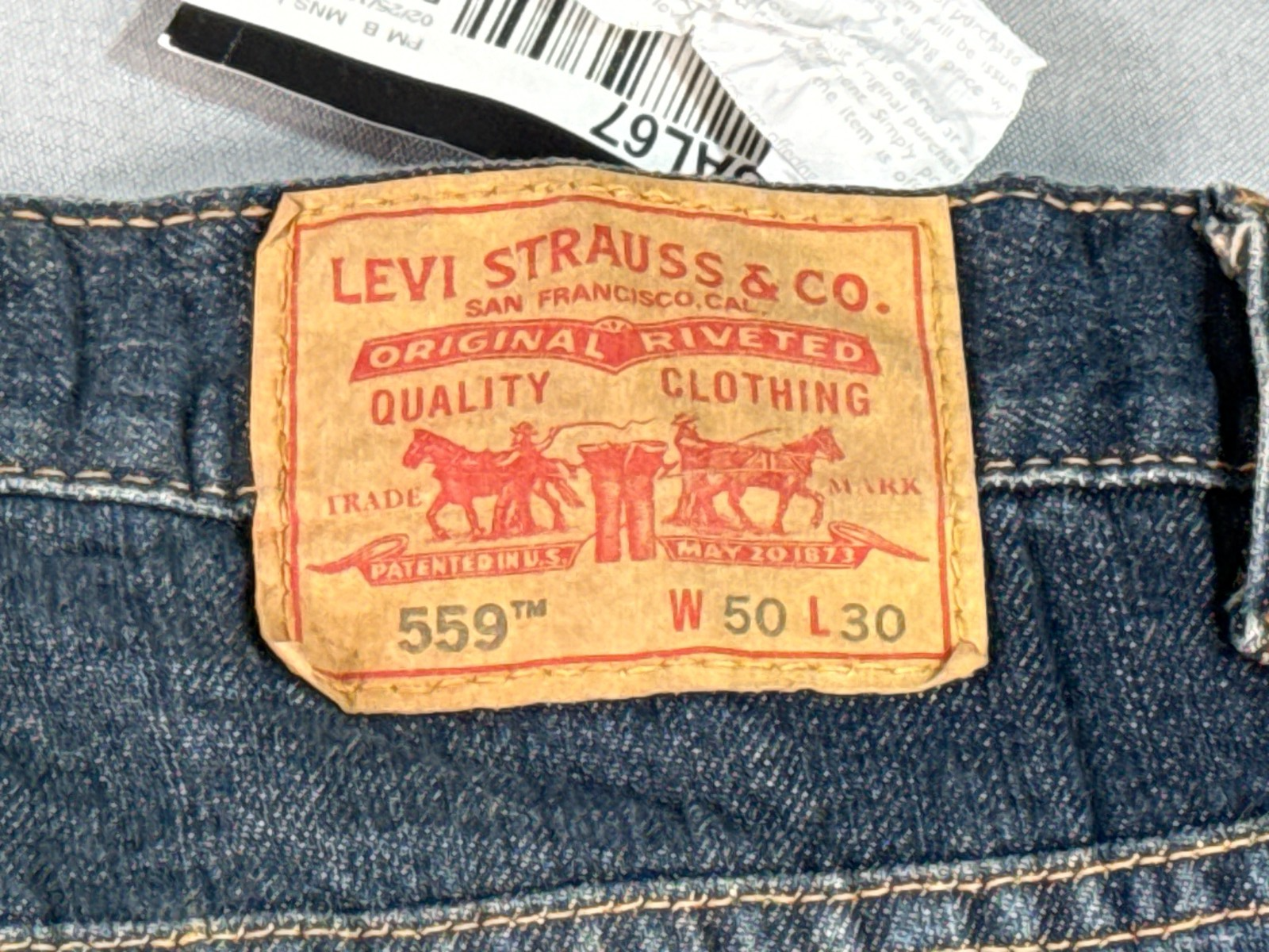 Levis 559 Relaxed Straight Jeans Mens 50x30 Blue Denim Classic Casual Pants