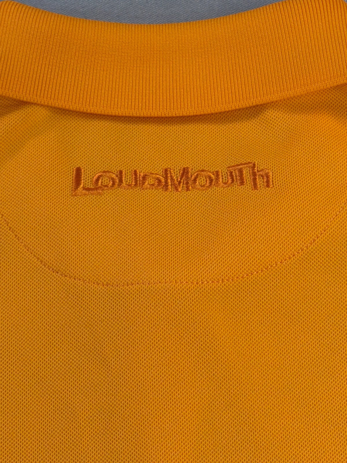 Loudmouth Golf Polo Shirt Womens Large Yellow Gold Solid Pique 100% Polyester