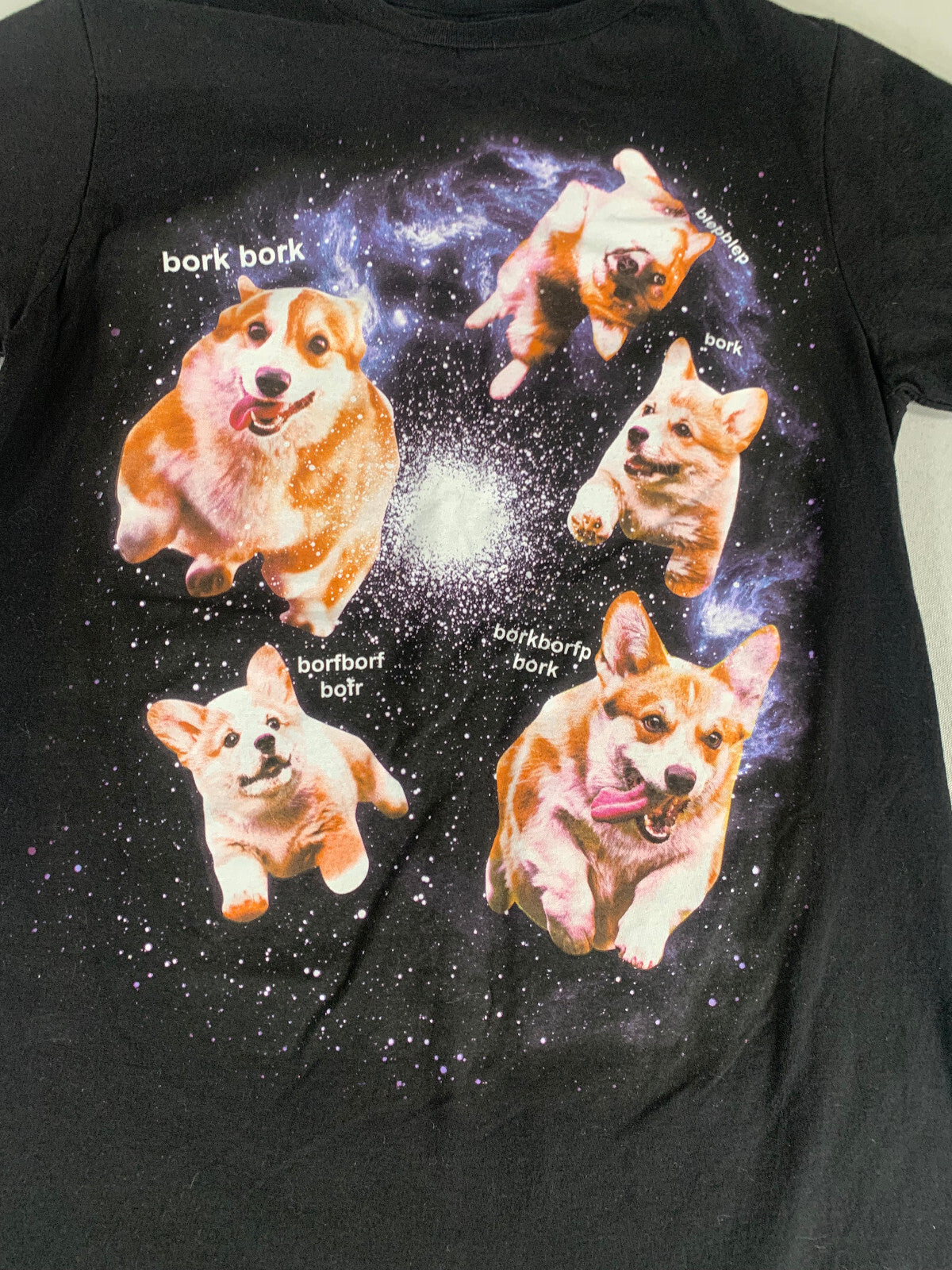 Hot Topic Black Matter Space Corgi Shirt Small Doge Meme Vaporwave Aesthetic Tee