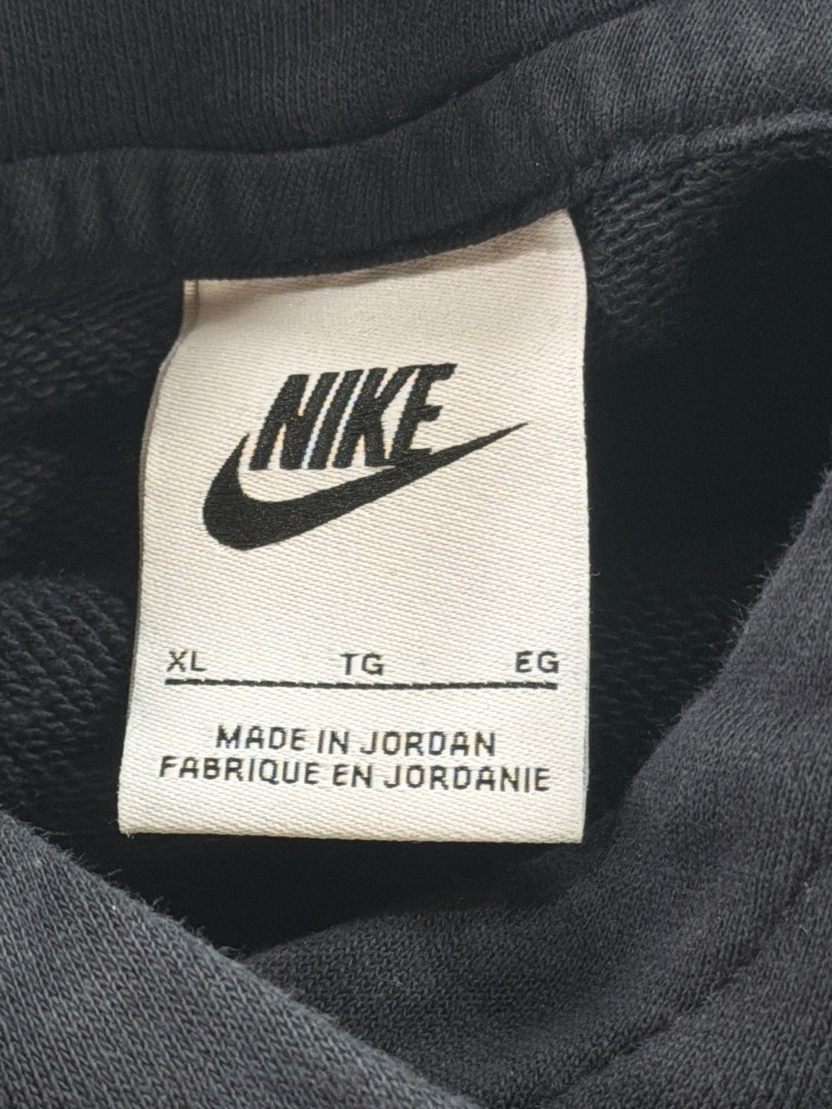 Nike Sportswear Club Fleece Oversized Crop Pullover Hoodie Women XL Black Swoosh