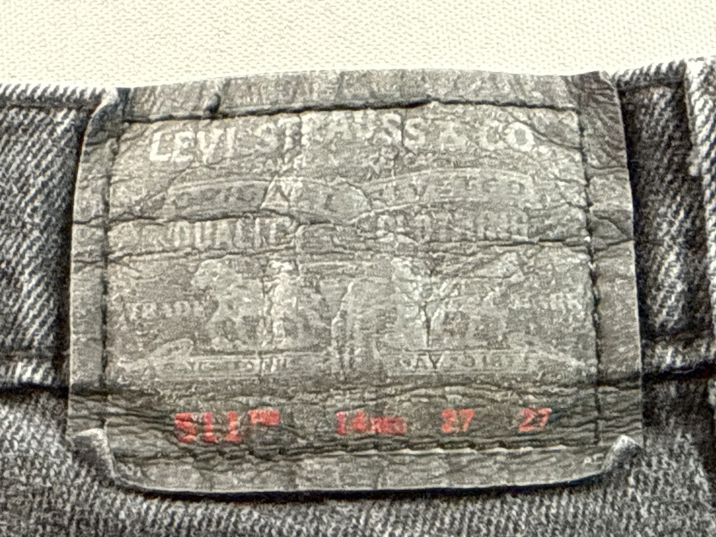 Levi's 511 Straight Fit Jeans 27X27 Black Cotton Elastane Regular Classic