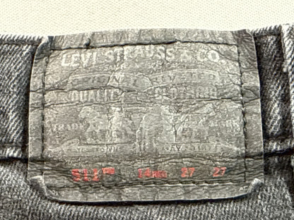 Levi's 511 Straight Fit Jeans 27X27 Black Cotton Elastane Regular Classic