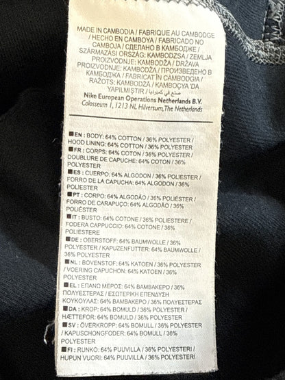 Nike 037 Hoodie L Gray Cotton Pullover Hooded Long Sleeve Regular Fit Men