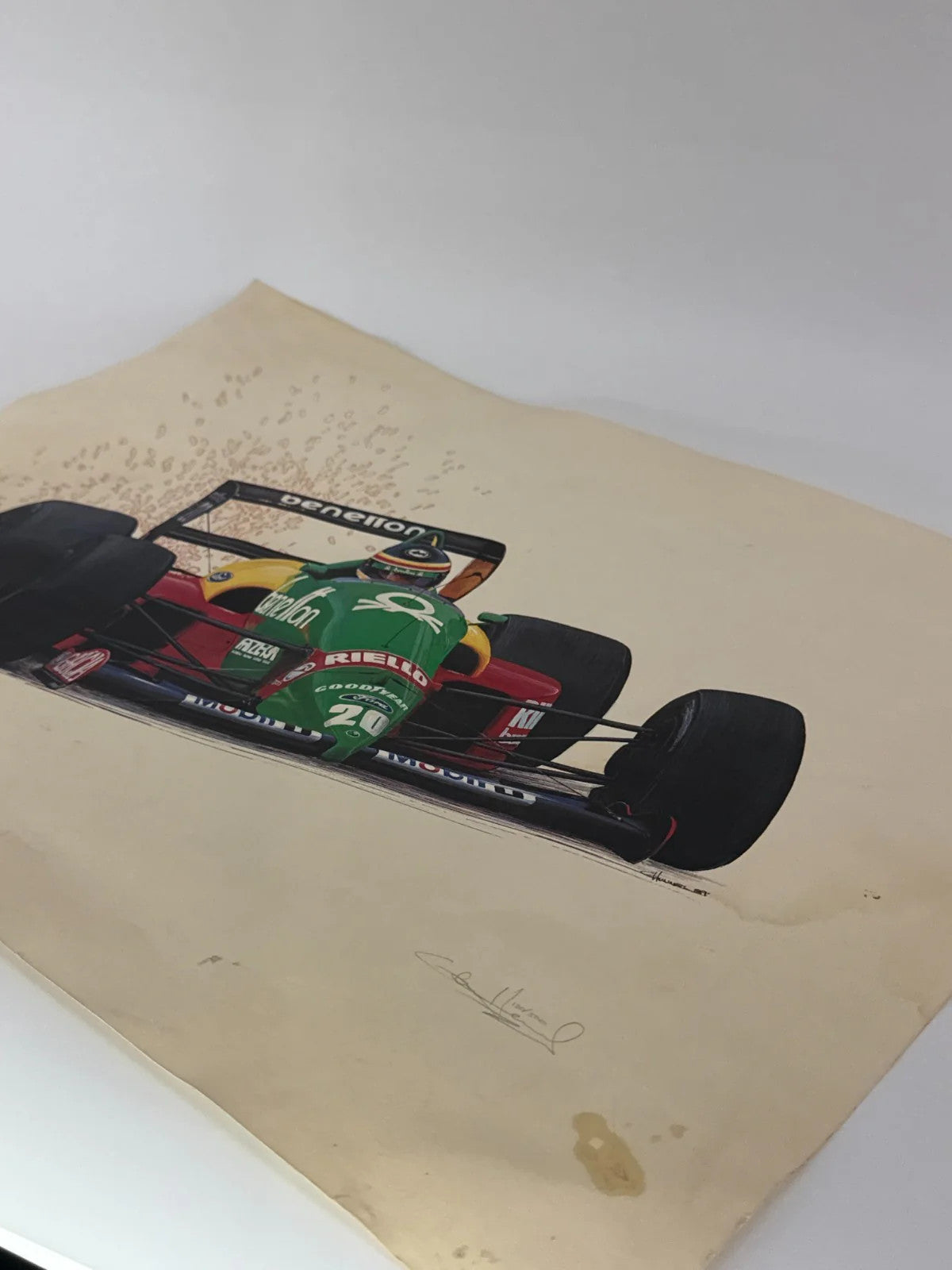 Benetton F1 Nannini Print Cademartori Signed Ltd 120 500 Racing Art Vintage LB6