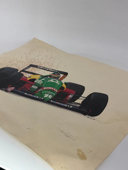 Benetton F1 Nannini Print Cademartori Signed Ltd 120 500 Racing Art Vintage LB6