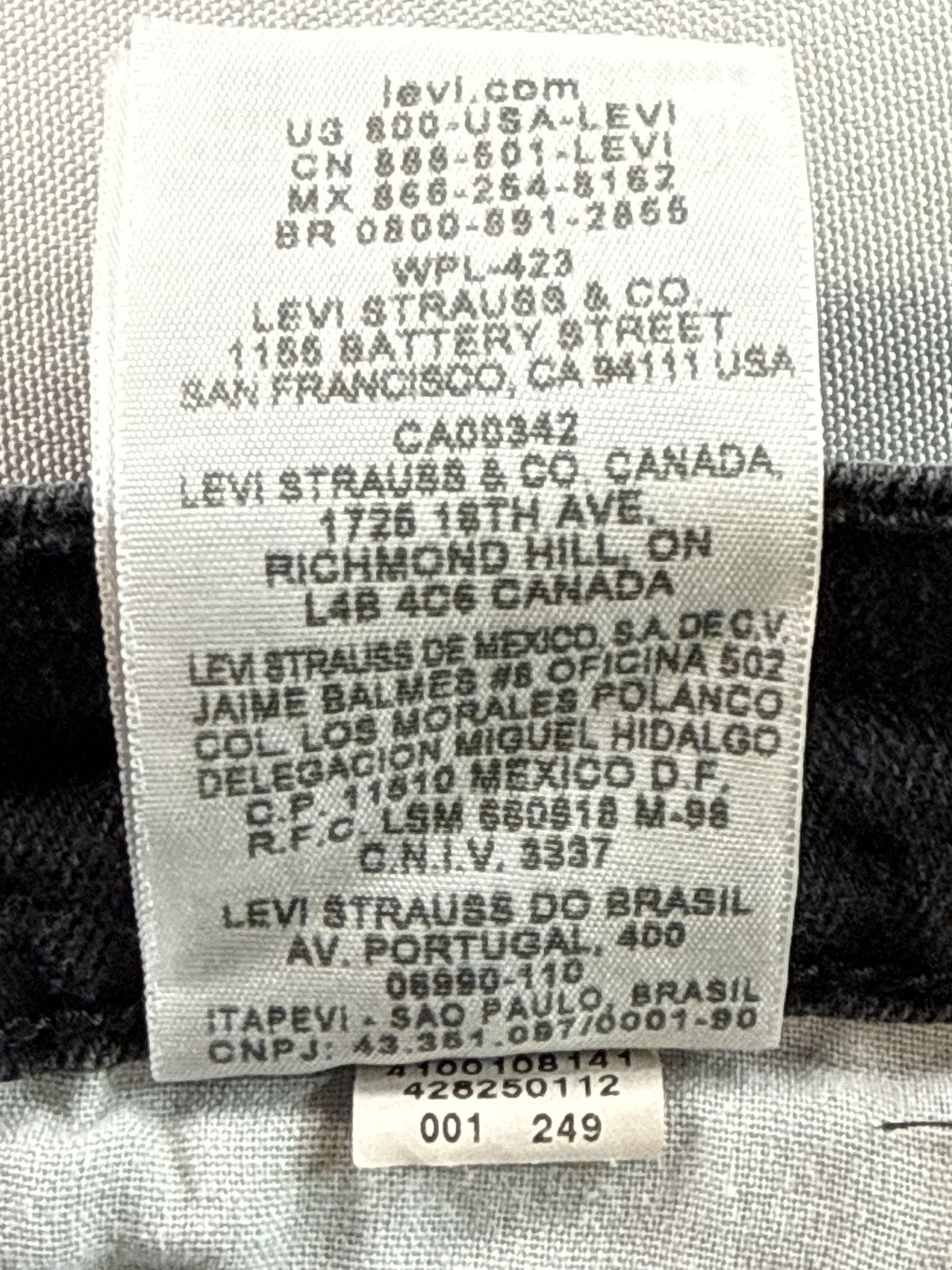Levi's 511 Skinny Jeans 25X25 Gray Cotton Stretch Pocket Mid Rise Slim