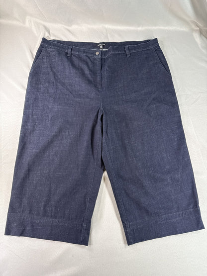 EILEEN FISHER Denim Shorts USA 3X CAN Dark Blue Regular Fit Pocketed Zipper Jean