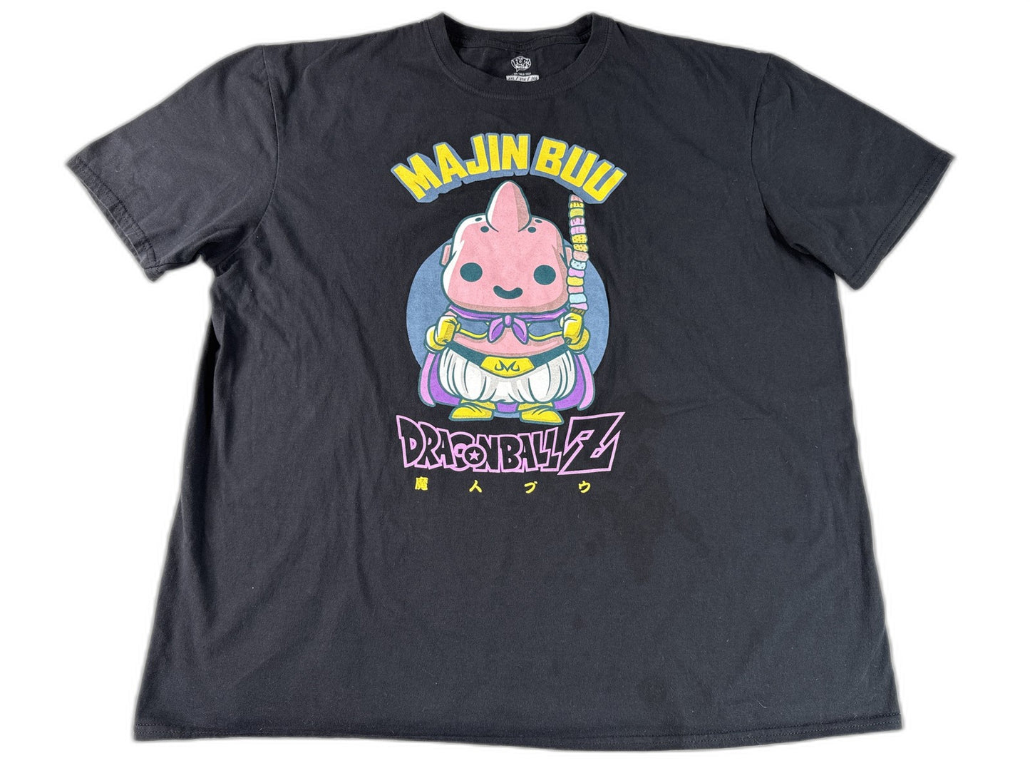 POP! TEES 2XL Majin Buu Dragon Ball Graphic Black 100% Cotton Short Sleeve
