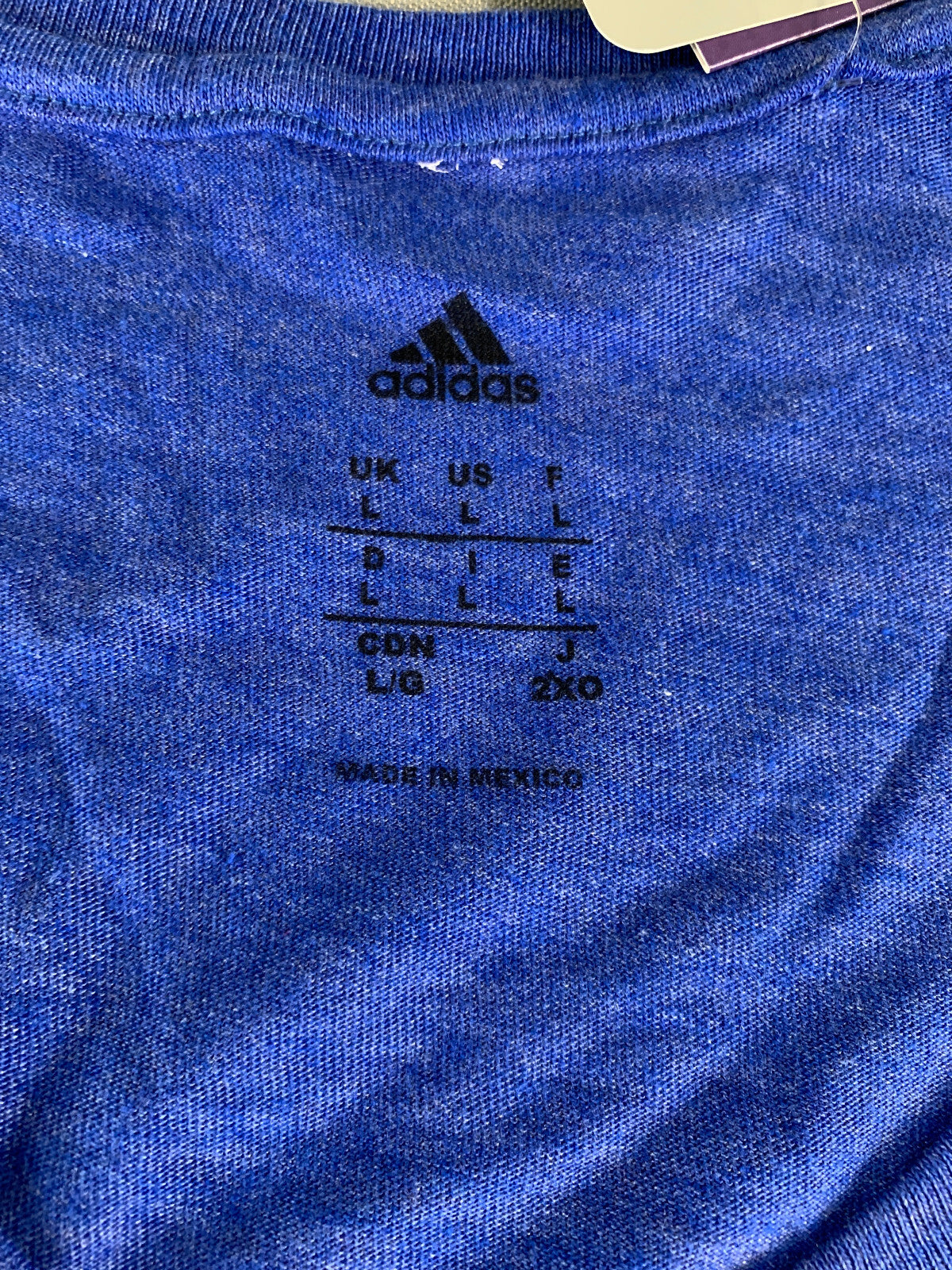 Adidas NHL Toronto Maple Leafs Shirt L Blue V-Neck Tri-Blend Logo Tee WMN NWT