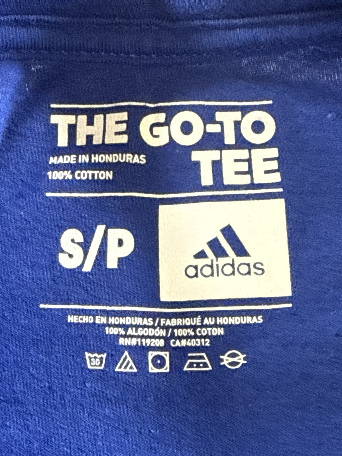 adidas Golden State Warriors Graphic Tee S S/P Blue 100% Cotton Crewneck Short
