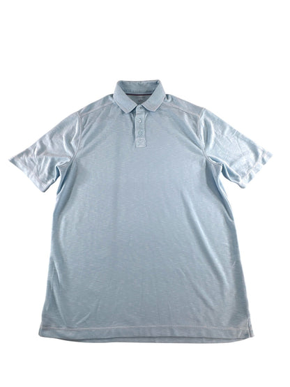Saks Fifth Avenue Polo Shirt Mens Large Blue Modal Blend Casual Golf Performance