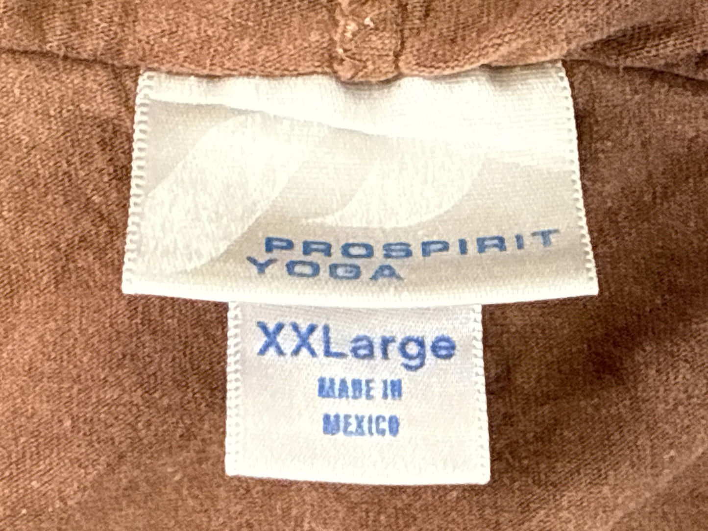 PROSPIRIT YOGA Hoodie XXLarge Brown Cotton Relaxed Fit Lightweight Zipper Front