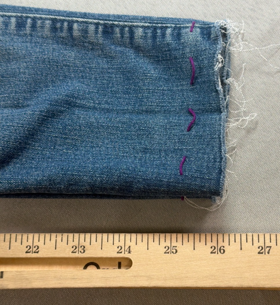 Abercrombie Kids Slim Jeans Girls 14 Distressed Patch Raw Hem Stretch Denim