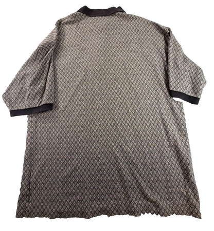 Antigua Golf Men 3XL Gray Diamond Jacquard Polo Shirt 100% Cotton Short Sleeve