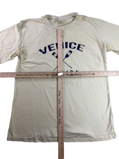US Apparel Venice Florida Crossed Oars Souvenir Graphic Tee Mens Large Cream