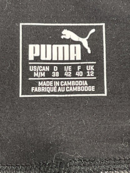 Puma Leggings Womens Medium Black Moto Activewear Mesh Panel High Waist Athletic