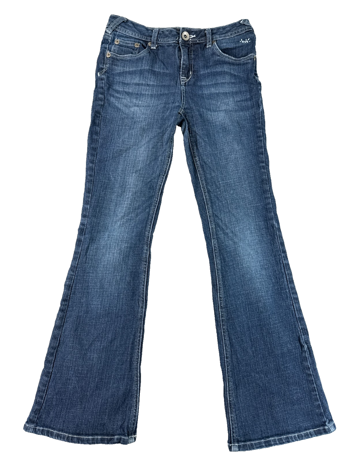 Justice Jeans Girls 14R Blue Denim Flare Bootcut Stretch Low Rise Pants